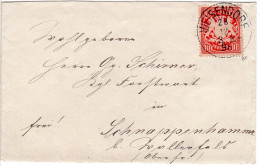 Bayern 1898, K1 WEISENDORF Auf Brief M. 10 Pf. N. Schnappenhammer B. Wallenfels - Colecciones