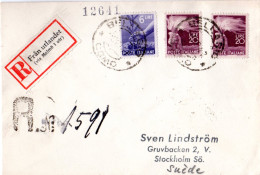 Italien 1947, 6+2x20 L. Auf Reko Drucksache Brief V. Bellagio Como N. Schweden - Non Classés