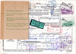 Belgien 1970, 2 Eisenbahn Marken Auf Paketkarte V. Jette M. Schweden Porto - Sonstige & Ohne Zuordnung