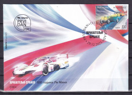 SERBIA 2023,100 YEARS ANNIVERSARY 24 HOUR OF LE MANS, FRANCE,, RACE, OLD CARS,SHEET,FDC - Servië
