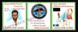 Papua New Guinea 1995 Yvert 722-23, Religion. Christianity. Beatification Peter To Rot. Pope John Paul II - MNH - Papouasie-Nouvelle-Guinée