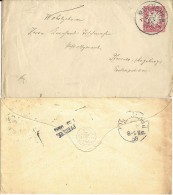 Bayern 1888, L2 Pfersee, Aushilfstpl. Rückseitig Auf 10 Pf. Ganzsache Brief  - Lettres & Documents