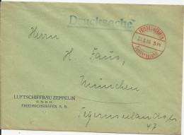 DR 1935, Zeppelin Brief Umschlag M. Friedrichshafen Gebühr Bezahlt Stpl. - Lettres & Documents