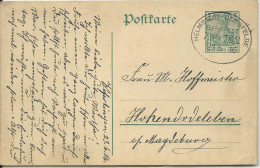 DR 1916, Bahnpost Stpl. Helmstedt-Oebisfelde Klar Auf Ganzsache V. Weferlingen - Brieven En Documenten
