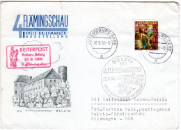 DDR 1966, 4. Flämingschau Briefmarken-Ausstellung M. Reiterpost Raben-Belzig - Exposiciones Filatélicas