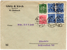 DR 1922, 6 Infla Marken M. Perfin Auf Firmenbrief V. Mönchengladbach - Cartas & Documentos
