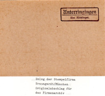 Landpoststellen Stpl. UNTERRINGINGEN über Nördlingen, Originalprobe Aus Archiv - Lettres & Documents