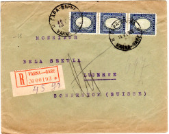 Bulgarien 1928, MeF 3x6 L. Auf Einschreiben Brief V. Varna I.d. Schweiz - Otros & Sin Clasificación