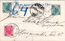 Österreich 1902, 5+5+10 H. Auf Rohrpost Karte V. Wien. - Storia Postale