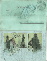 Bayern 1900, K1 Pfersee Auf Porto Litho AK V. Augsburg N. Buttenwiesen - Cartas & Documentos