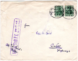 DR 1916, 2x5 Pf. Germania Auf Zensur Brief M. Bahnpost Aachen-St. Vith (Eifel). - Cartas & Documentos