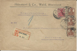 DR 1920, Wald Rheinland, Firmen Einschreiben Brief M. 4 Marken N. Solingen - Lettres & Documents