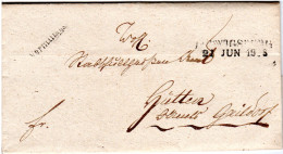 Württemberg 1838, L2 LUDWIGSBURG U. L1 Vormittags Auf Franko Brief N. Hütten - [Voorlopers