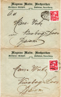 Österreich 1908, 2 Firmenbriefe M. 10 H. V. SATTEINS Va. M. Versch. Entwertung - Briefe U. Dokumente