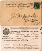 Kanada 1902, 1 C. Ganzsache M. Rücks. Order Of Foresters Zudruck V. Toronto - Postgeschichte
