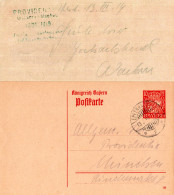 Bayern 1919, 10 Pf. Ganzsache V. Weil M. Steg Stpl. EPPENHAUSEN - Brieven En Documenten