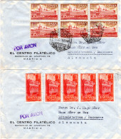 Spanien 1962/64, 2 Luftpost Firmenbriefe M. 1 P. Mehrfachfrankaturen V. Madrid - Storia Postale