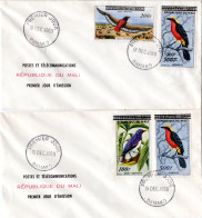 Mali 1960, 2 Briefe M. Kpl. Vögel Überdruck-Ausgabe V. 4 Werten - Mali (1959-...)