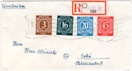 1946, Portorichtiger R-Brief M. Eingestempeltem Reko Zettel V. Lübeck 6 - Cartas & Documentos