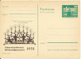 DDR 1978, Weihnachtsmarkt Schwarzenberg, Ungebr. Privart Ganzsache Weihnachten! - Lettres & Documents