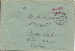 1945, Gebühr Bezahlt Hof (Saale) Auf Brief V. Schollenreuth Post Feilitzsch - Autres & Non Classés