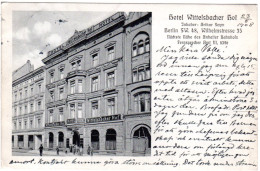Berlin, Hotel Wittelsbacherhof M. Personen, 1908 Gebr. Sw-AK - Sonstige & Ohne Zuordnung