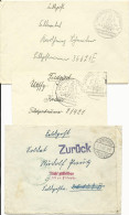 Feldpost WK II 1939/42, 3 Brief V. Usingen, 1mal "Zurück", "Nicht Zustellbar.." - Feldpost 2a Guerra Mondiale