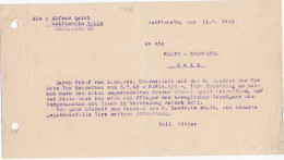 37136# DOCUMENT Daté De WOLFISHEIM 11 Aout 1943 BAS RHIN Pour METZ MOSELLE - Historische Documenten