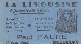 BUVARD & BLOTTER - Charcuterie Fine LA LIMOUSINE - Truffes Foie Gras - Paul FAURE -  BORDEAUX - Altri & Non Classificati