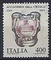 Italy 1983  400 Jahre Accademia Della Crusca  (o) Mi.1824 - 1981-90: Oblitérés