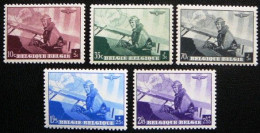 (dcbpf-292) Leopold III  Vliegenier  -  Aviateur  OBP  466-70    1938   MNH - Neufs