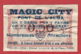 Billet Publicitaire Magic City - Pont De L'Alma - Avec Billet 50 Centimes Chambre De Commerce De Paris - 1920 (Série G9) - Chambre De Commerce