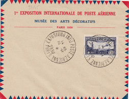37145# ENVELOPPE MUSEE DES ARTS DECORATIFS Obl EXPOSITION INTERNATIONALE POSTE AERIENNE PARIS 16 Novembre 1930 - Gedenkstempels