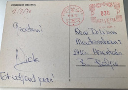 SUISSE/MARCOPHILIE/CACHET MACHINE/HELVETIA/MELCHTAL  1972 / SUR CARTE POSTALE FERIENDORF MELCHTAL - Marcofilie