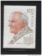 POLAND 1990 70TH BIRTHDAY POPE JOHN PAUL 2 NHM JP2 CHRISTIANITY RELIGION - Unused Stamps