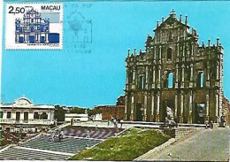 Macau & Maximun Card, Ruins Of The Church Of São Paulo, Macau 1984 (117) - Kirchen Und Klöster