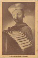 Cp Souvenir Du Jeune Fortunio (accordéon) - Chanteurs & Musiciens