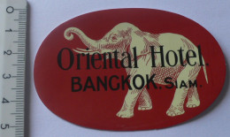 THEME HOTEL : AUTOCOLLANT ORIENTAL HOTEL - BANGKOK - Aufkleber