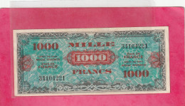 *** TRES-TRES-TRES RARE *** 1.000 FRANCS Type 1944 AMERICAINS " DRAPEAU " SANS N° DE SERIE . - 1945 Verso Frankreich