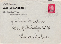 37151# LETTRE De LIPPERSCHEID Obl LUXEMBURG ULFLINGEN BAHNPOST ZUG 2142 1943 AMBULANT Pour THIONVILLE MOSELLE - 1940-1944 Deutsche Besatzung