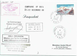YT 3019 Iles Sanguinaires - Posté à Bord Du MD - Paquebot - Afred Faure - Crozet - 06/12/1999 - Covers & Documents