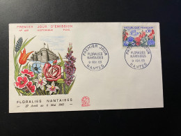 Enveloppe 1er Jour "Floralies Nantaises" 09/02/1963 - 1369 - Historique N° 446 - Flore - Fleurs - 1960-1969