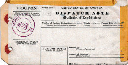 37158# DISPATCH NOTE BULLETIN EXPEDITION Obl SECANE PA PENNSYLVANIE 1947 - Cartas & Documentos