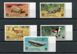 WWF - Tansania - Mi.Nr. 82 / 86 - "Geschützte Wildtiere" ** / MNH (aus Dem Jahr 1977) - Nuevos