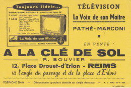 BUVARD & BLOTTER - A LA Clé De SOL - R. BOUVIER - Place Erlon - REIMS - Télévision Pathé Marconi - Otros & Sin Clasificación