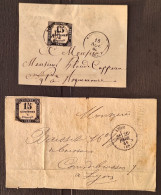 France 1863 Taxe °3B  2 Exemplaires Sur Fgt Touchés - 1859-1959 Briefe & Dokumente