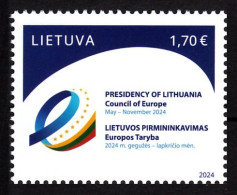 LITHUANIA 2024-04 EUROPA: Presidency In Council Of Europe. Flag, MNH - Europese Gedachte