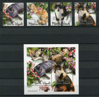 Pitcairn - Block Nr. 30 Und Mi.Nr. 609 / 612  - "Katzen" ** / MNH (aus Dem Jahr 2002) - Pitcairninsel