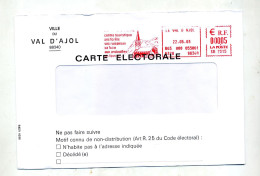 Lettre Flamme Ema Val D'ajol  Foret Foire Andouille Entete Mairie Carte Electeur - EMA (Printer Machine)