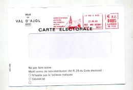 Lettre Flamme Ema Val D'ajol  Foret Foire Andouille Entete Mairie Carte Electeur - EMA (Empreintes Machines à Affranchir)